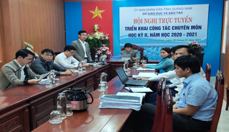 Sở GDĐT tỉnh Quảng Nam tổ chức hội nghị trực tuyến triển khai nhiệm vụ, công tác chuyên môn học kỳ II, năm học 2020-2021